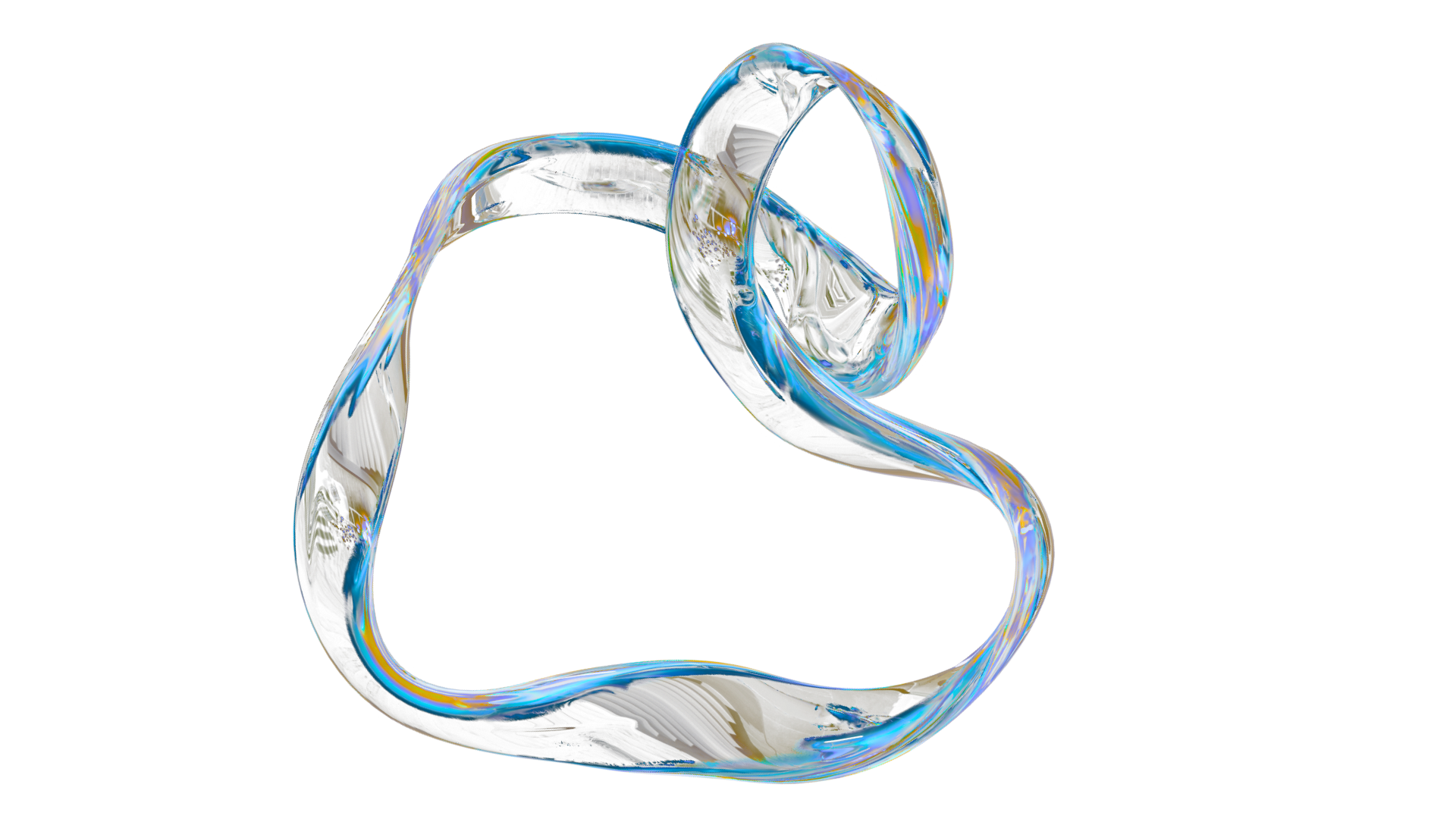 Iridescent ribbon representing DatChem's data-chemistry signature
